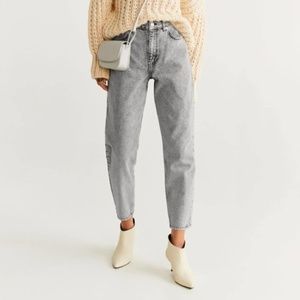 Mango Denim | Mom-fit jeans Grey Cotton 2